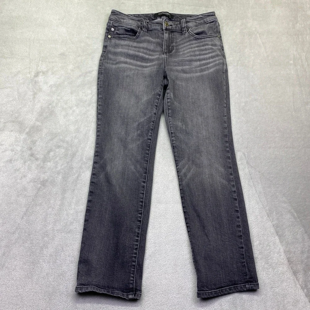 Liverpool Los Angeles Eco Logical Petite Straight‎ Leg Jeans Faded Black 4/27P